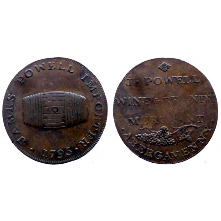 Monmothshire - Abergavenny - Half  Penny 1795