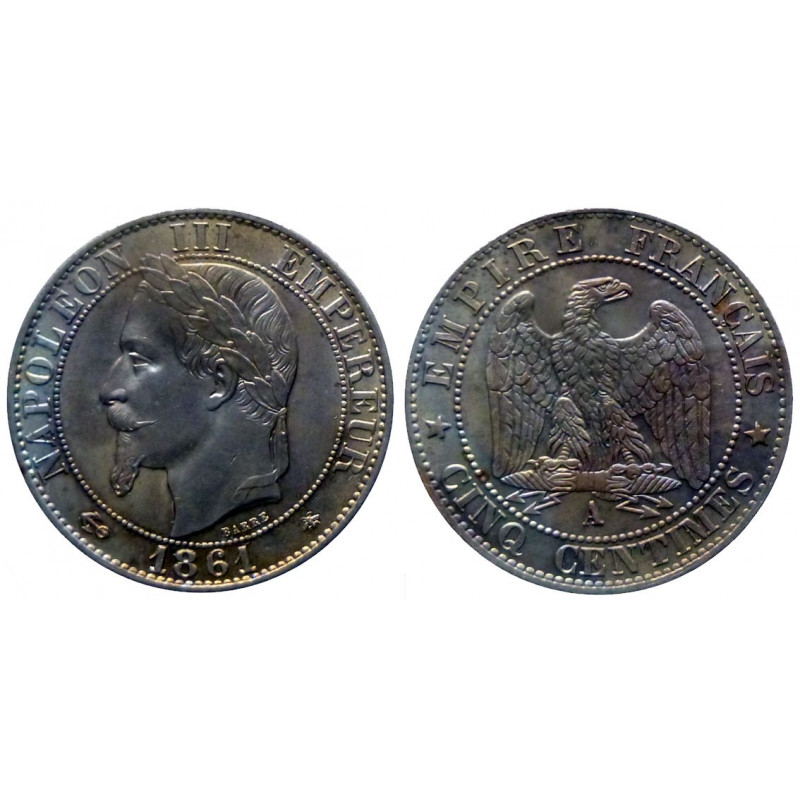 Napoleon III - 5 Centimes 1861 A - Quality
