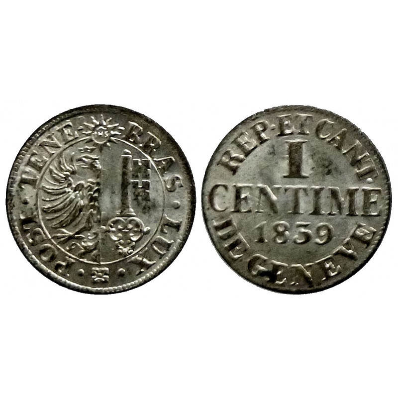 Suisse - GENEVE - 1 centime 1839 Suisse - GENEVE - 1 centime 1839