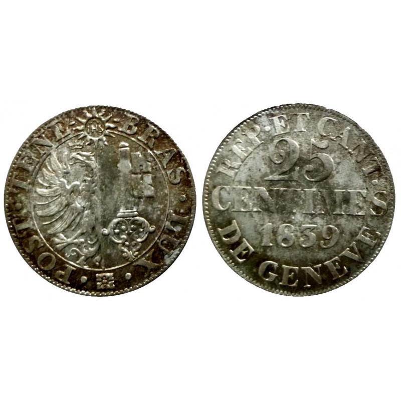 Suisse - GENEVE - 25 centimes 1839