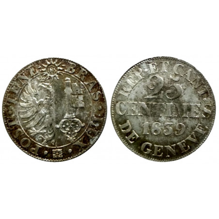 Suisse - GENEVE - 25 centimes 1839
