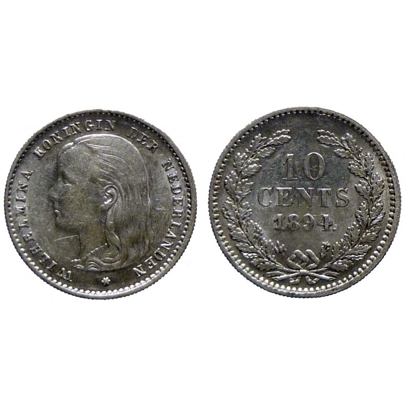 Pays-Bas - Wilhelmina - 10 cents 1894 Pays-Bas - Wilhelmina - 10 cents 1894