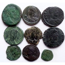 Lot de 9 monnaies romaines