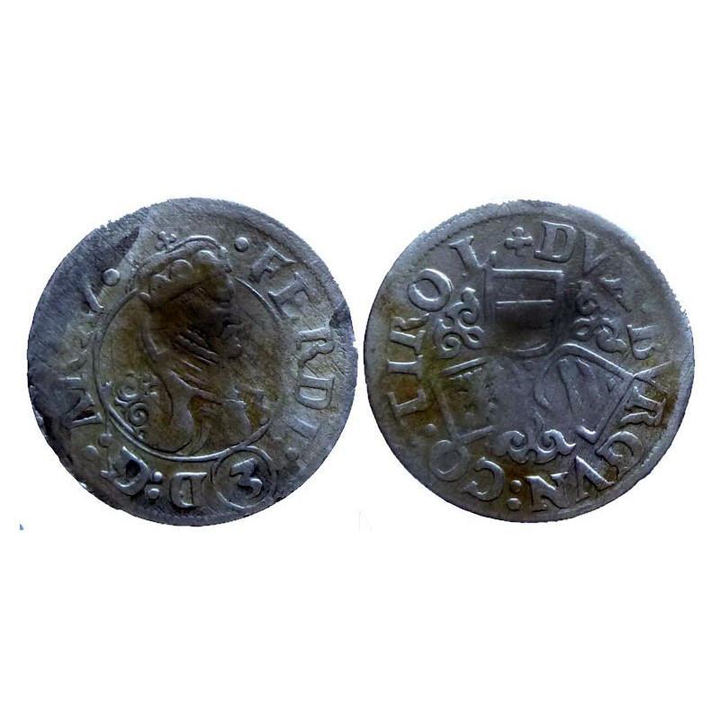 Autriche - Ferdinand - 3 Kreuzer - Hall Autriche - Ferdinand - 3 Kreuzer - Hall