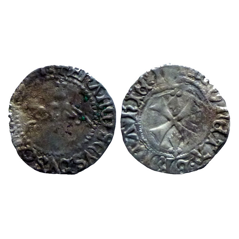 Bretagne - François I et II - Double denier - Nantes