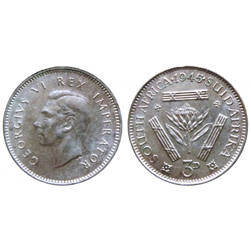 South Africa  - 3 pence 1945