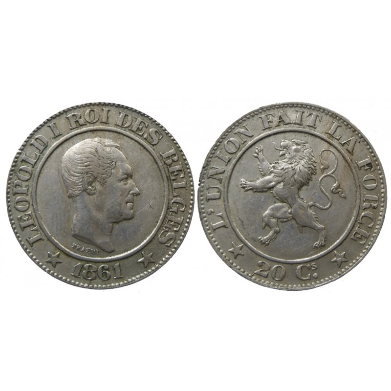 Belgium - Leopold I - 20 centimes 1861