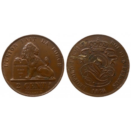 Belgium - Leopold I - 2 centimes 1864