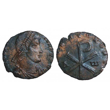 Constantius II AE centenionalis – Chi-Rho - Rare - Revolt of Poemenius - Trier