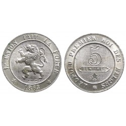 Belgique - Leopold Ier - 5 centimes 1863 (3/2)