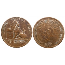 Belgique - Leopold Ier - 10 centimes 1848