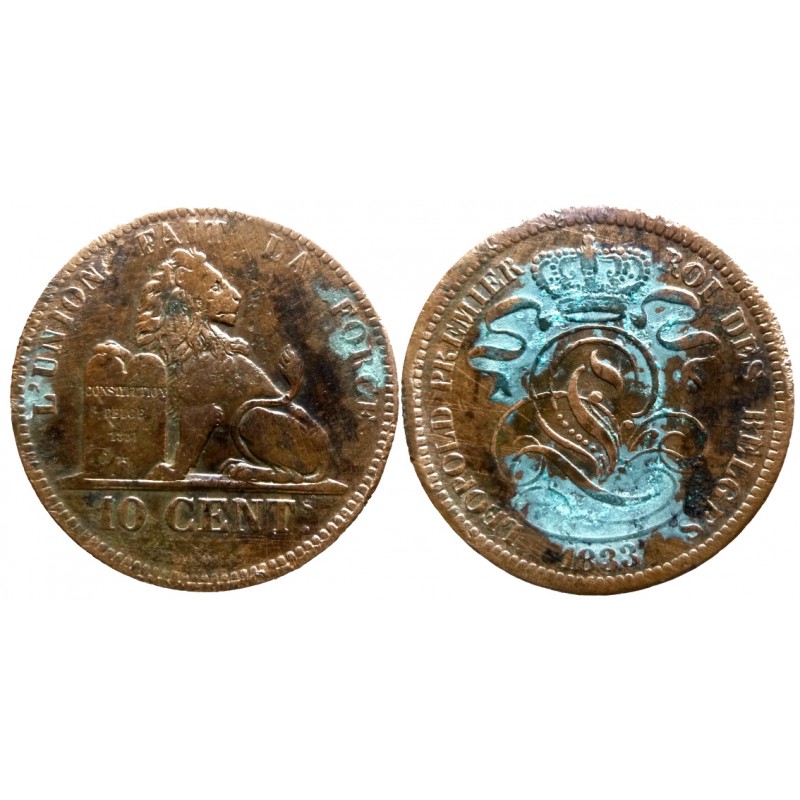 Belgium - Leopold Ier - 10 centimes 1833