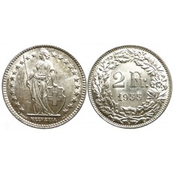 Suisse - 2 francs 1955