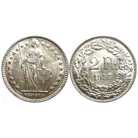 Suisse - 2 francs 1955