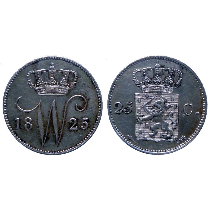 Netherlands  - 25 cents 1825